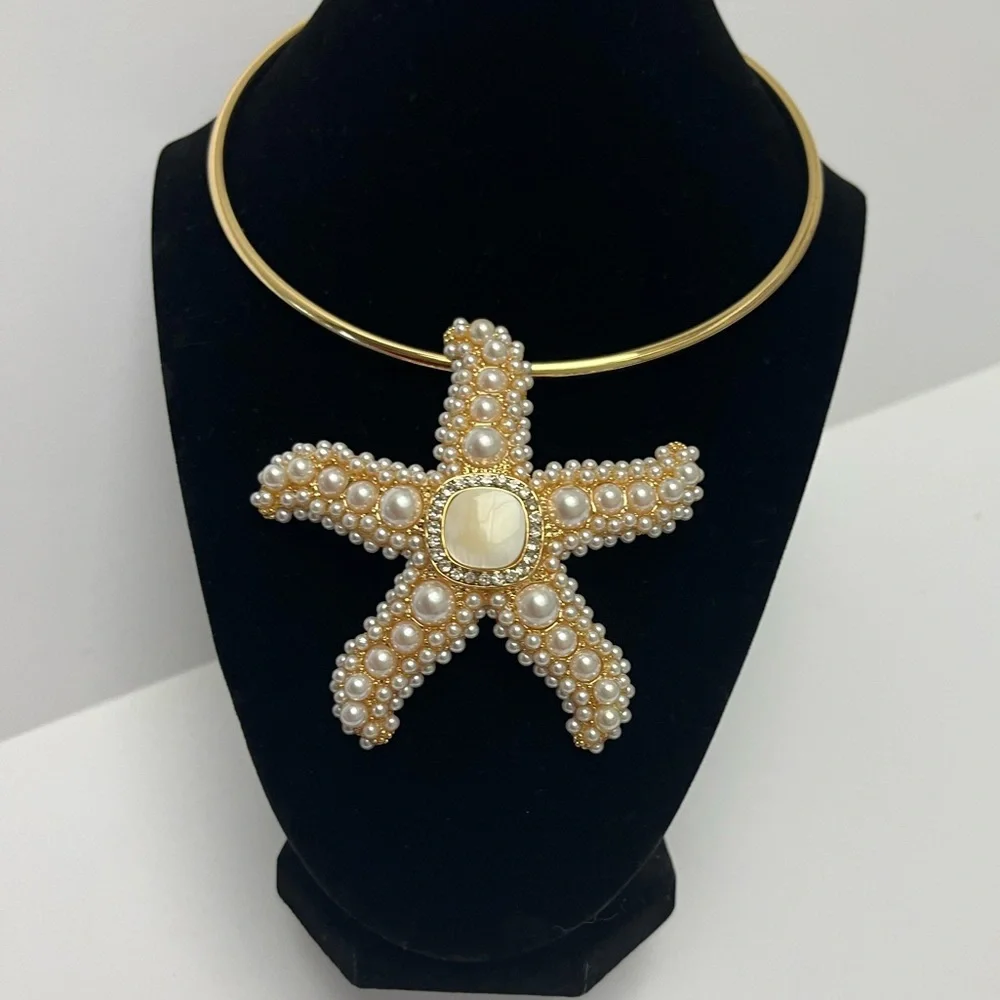 NWT ⚜️🌟⚜️ Piper K Gorgeous glass pearl Starfish Pendant Necklace - Picture 10 of 14